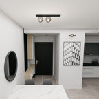 Plafondlamp gepoedercoat staal Fit minimalistisch, zwart met grafiet glazen kappen, 60 cm breed, 2 fittingen (E14)