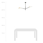 Plafondlamp Vene gepoedercoat staal, modern, zwart met wit en goud, 2 lichtpunten, 102 x 51 cm, woonkamer en slaapkamer