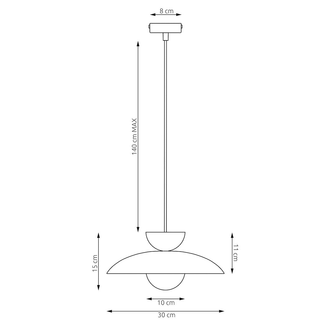 Hanglamp gepoedercoat staal en glas Scandinavisch Mulan bordeaux met zwart, Ø 30 cm, boven eettafel