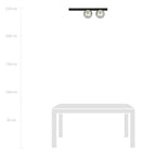 Plafondlamp gepoedercoat staal Fit minimalistisch, zwart met grafiet glazen kappen, 60 cm breed, 2 fittingen (E14)