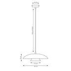 Hanglamp gepoedercoat staal Babel, Scandinavisch, wit, 30 cm, 1 fitting, voor eettafel of keukeneiland