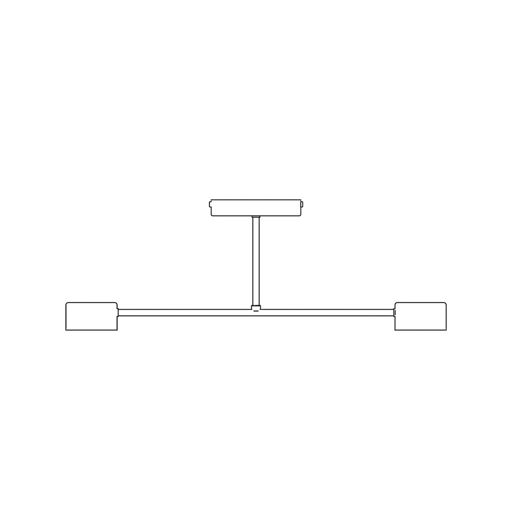 Plafondlamp gepoedercoat staal modern Halo beige 60 cm, 2 fittingen voor woonkamer, slaapkamer of eetruimte