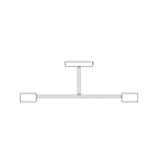 Plafondlamp gepoedercoat staal modern Halo beige 60 cm, 2 fittingen voor woonkamer, slaapkamer of eetruimte