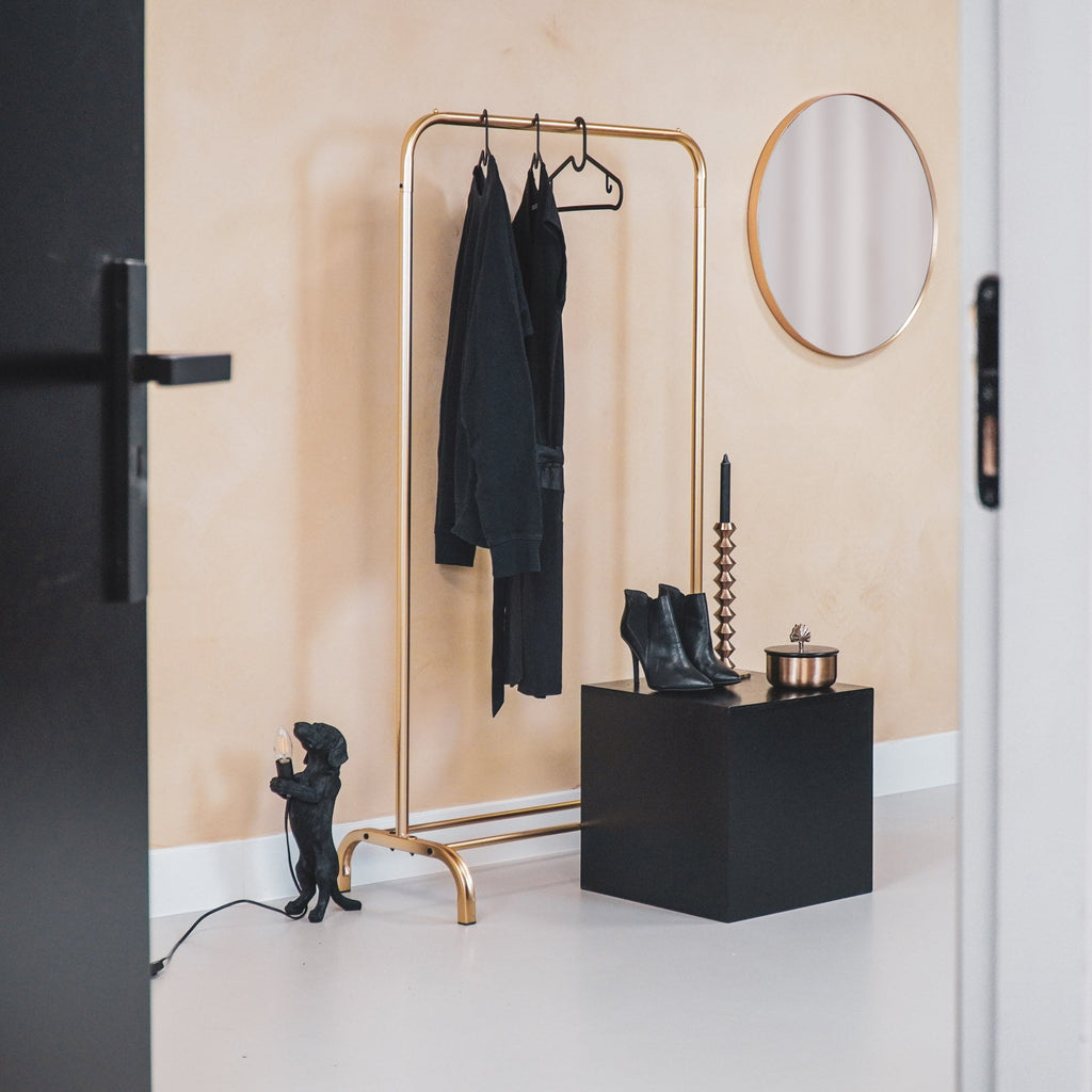 Kledingrek metaal goudkleurig 80 x 40 x 150 cm, voor kleding in huis of showroom