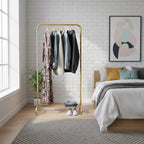 Kledingrek metaal goudkleurig 80 x 40 x 150 cm, voor kleding in huis of showroom