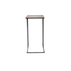 Bijzettafel metaal zwart, industrieel C-vorm design, 45 x 30 x 60 cm, voor naast de bank