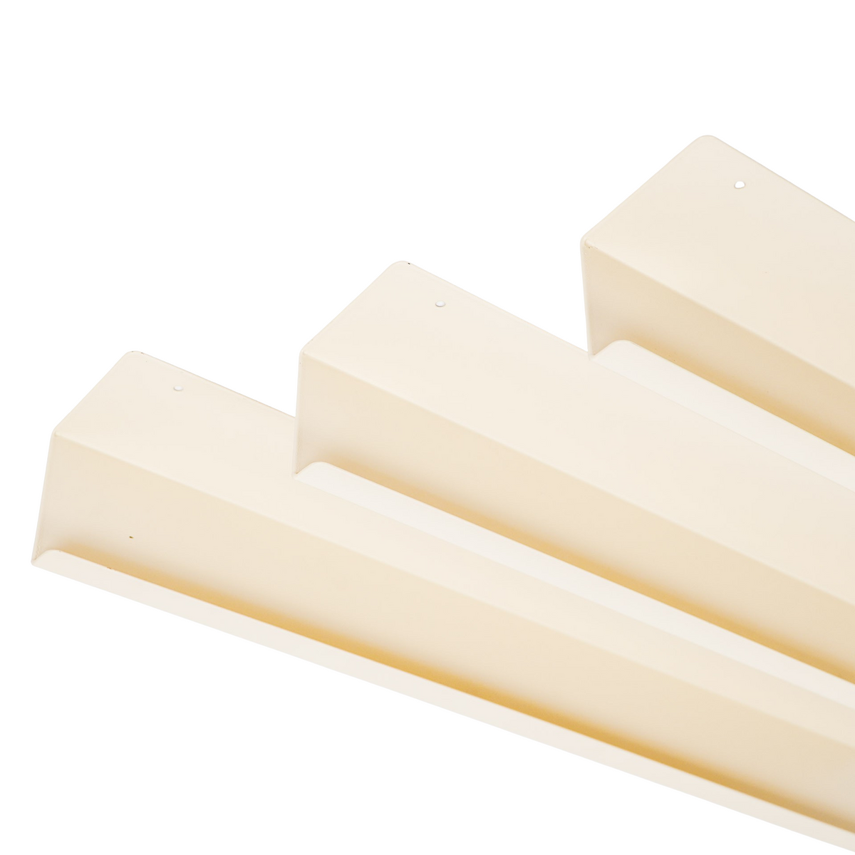 Wandplank metaal beige, set van 3 planken met opstaand randje 40, 50 en 60 cm