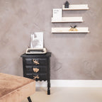 Wandplank metaal beige, set van 3 planken met opstaand randje 40, 50 en 60 cm