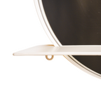Spiegel rond metaal met plank, zand – Ø 40 cm, voor hal, badkamer of boven een dressoir