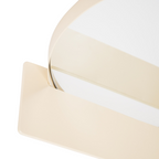 Spiegel rond metaal met plank, zand – Ø 40 cm, voor hal, badkamer of boven een dressoir