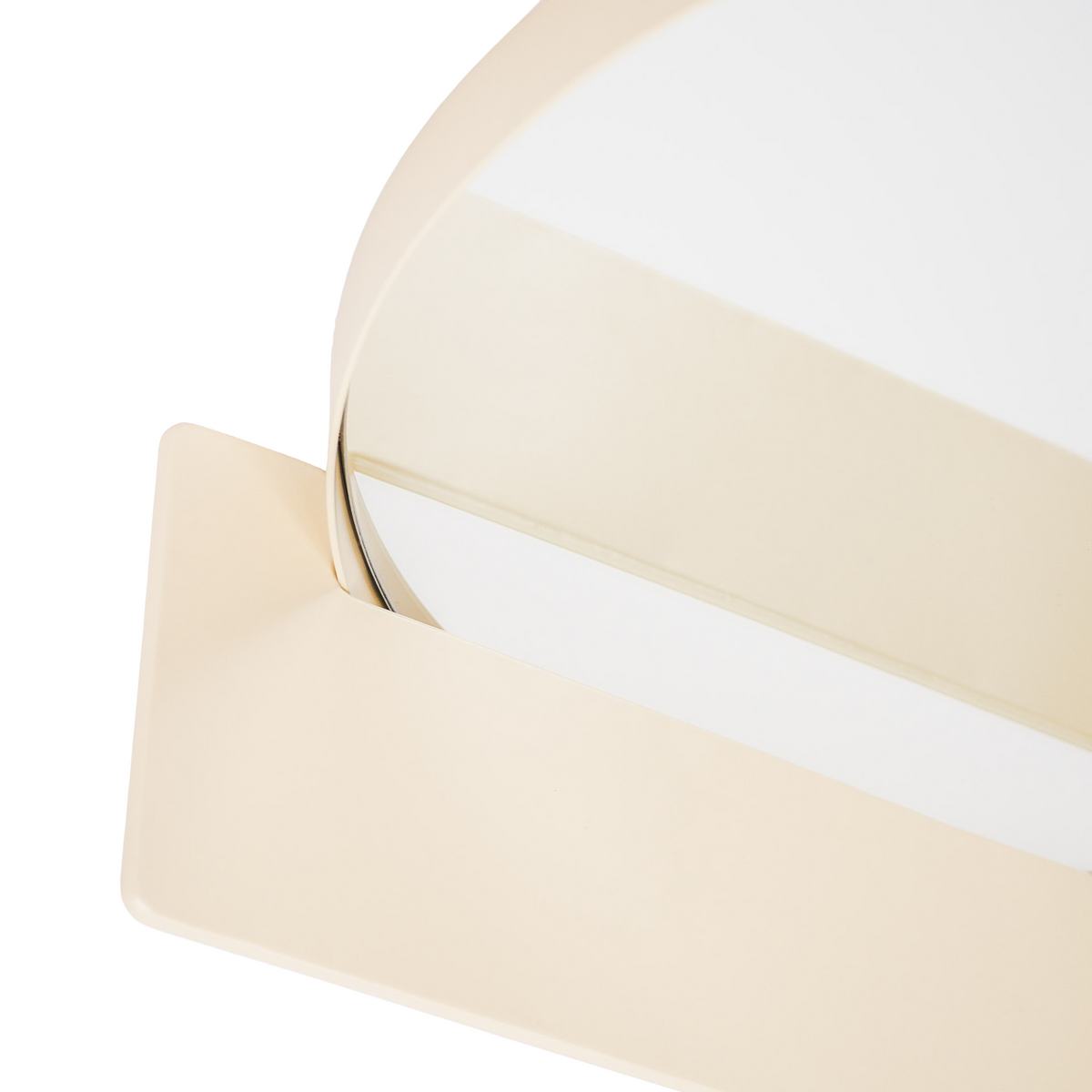 Spiegel rond metaal met plank, zand – Ø 40 cm, voor hal, badkamer of boven een dressoir
