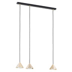 Hanglamp gepoedercoat staal Elit, minimalistisch, zwart en goud, 3 lichtpunten, 70 x 100 cm, woonkamer, eetkamer en hal