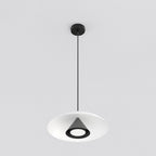 Hanglamp gepoedercoat staal Babel Scandinavisch wit met zwart, Ø 30 cm, voor eettafel en keukeneiland