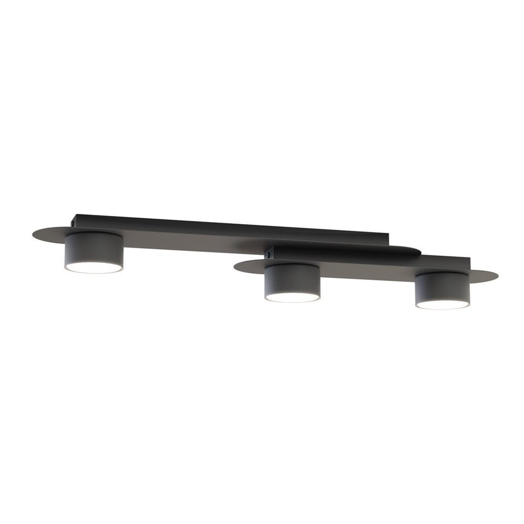 Plafondlamp gepoedercoat staal Stilo modern zwart, 3 lichtpunten – 70 x 20 x 10 cm