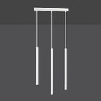 Hanglamp gepoedercoat staal Selter 3 lichts minimalistisch wit, 45 x 6 x 120 cm, voor woonkamer en eetkamer