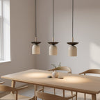 Hanglamp 3 lichts gepoedercoat staal Ego, mokka en zwart – 60 x 11 x 120 cm, eettafel en aanrecht