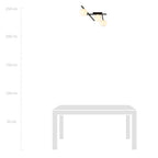 Plafondlamp gepoedercoat staal en glas, modern Smart 3 zwart met witte kappen, 3 x E14, 51 cm breed