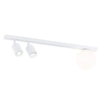 Plafondlamp gepoedercoat staal en glas modern wit, 3 lichtpunten, 60 cm, voor woonkamer en eetkamer