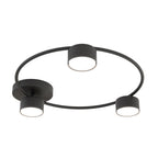 Plafondlamp gepoedercoat staal minimalistisch Lucio zwart, 3 fittingen, 48 x 44 cm
