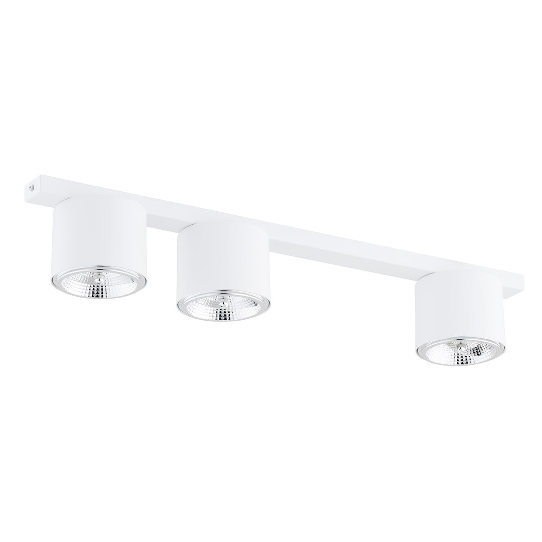 Plafondlamp gepoedercoat staal Nano minimalistisch wit, 3 lichtpunten – 70 x 11 cm