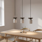 Hanglamp 3 lichtpunten gepoedercoat staal Ego, Scandinavisch, grijs en zwart, 60 x 11 x 120 cm, E14