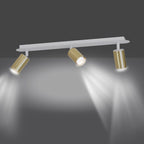 Plafondlamp gepoedercoat staal modern Zen wit 72 cm, 3 spots voor keuken en gang