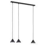 Hanglamp staal zwart minimalistisch Elit 3 lichtpunten, verstelbaar, 70 cm breed voor woonkamer, eetkamer en hal