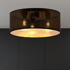 Plafondlamp gepoedercoat staal industrieel Aston zwart en goud, Ø 50 cm, 3 fittingen E27
