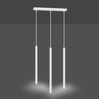 Hanglamp gepoedercoat staal Selter 3 lichts minimalistisch wit, 45 x 6 x 120 cm, voor woonkamer en eetkamer