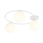 Plafondlamp gepoedercoat staal en glas, minimalistisch wit, 3 lichts, 47 x 20 cm, opbouw