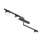 Plafondlamp staal modern Skan zwart 100 x 32 x 20 cm, met 3 fittingen voor woonkamer, eetkamer en hal