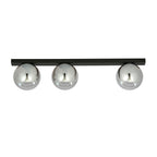 Plafondlamp gepoedercoat staal Fit 3 zwart met grafiet glazen kappen, 70 cm breed, voor woonkamer of keuken