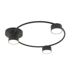 Plafondlamp gepoedercoat staal minimalistisch Lucio zwart, 3 fittingen, 48 x 44 cm