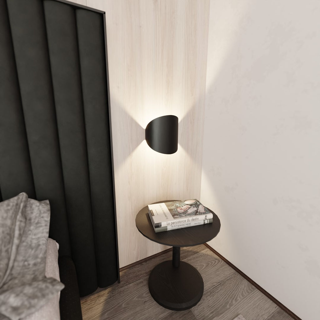 Wandlamp mat zwart gepoedercoat staal, minimalistisch, 20 x 22 cm, G9 fitting voor gang, trap en woonkamer