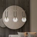 Hanglamp 3-lichts gepoedercoat staal en glas, retro glam, zwart met transparante kappen – 70 x 115 cm