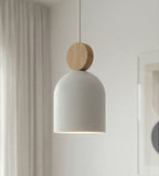 Hanglamp 3-lichts gepoedercoat staal en hout, Scandinavisch Mesi, wit, 66 cm, verstelbare hoogte