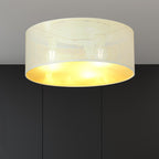 Plafondlamp staal industrieel Aston 3 wit met goud, Ø 50 cm, 3 fittingen E27 voor woonkamer en eetkamer