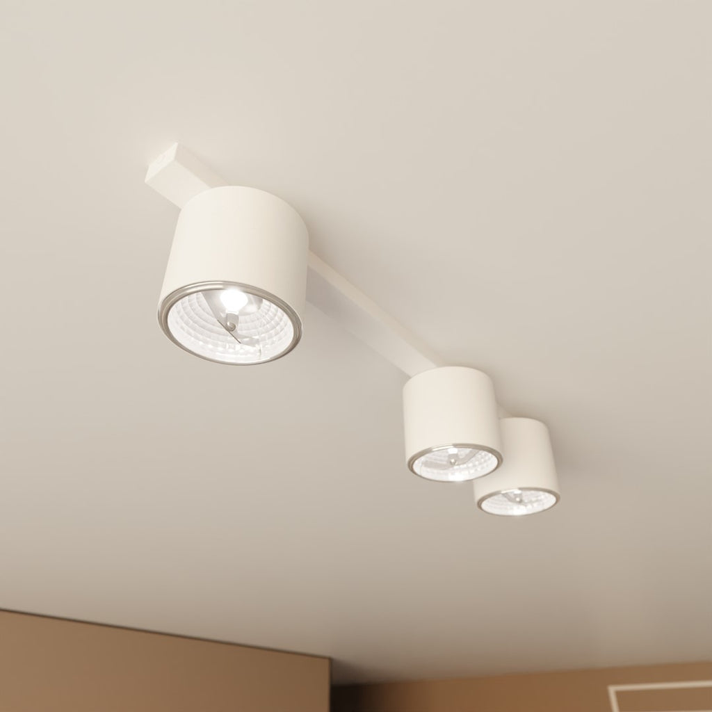 Plafondlamp gepoedercoat staal Nano minimalistisch wit, 3 lichtpunten – 70 x 11 cm