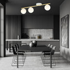 Plafondlamp Monza gepoedercoat staal en glas, wit en goud, 3 lichtpunten, E14 – 80 x 20 cm