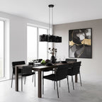 Hanglamp gepoedercoat staal modern Lux zwart, 3 lichtpunten, kap Ø 20 cm, 70 cm breed, voor eettafel of kookeiland