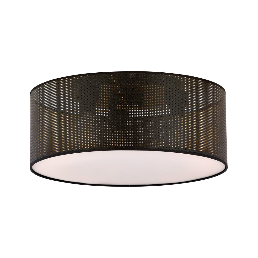 Plafondlamp gepoedercoat staal industrieel Aston zwart en goud, Ø 50 cm, 3 fittingen E27