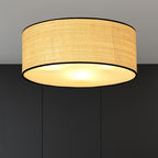 Plafondlamp Aston gepoedercoat staal boho zwart met bruine kap Ø 50 cm, 3 x E27-fitting, woonkamer en eettafel