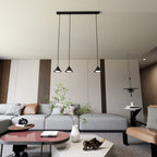 Hanglamp staal zwart minimalistisch Elit 3 lichtpunten, verstelbaar, 70 cm breed voor woonkamer, eetkamer en hal