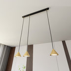 Hanglamp gepoedercoat staal Elit, minimalistisch, zwart en goud, 3 lichtpunten, 70 x 100 cm, woonkamer, eetkamer en hal