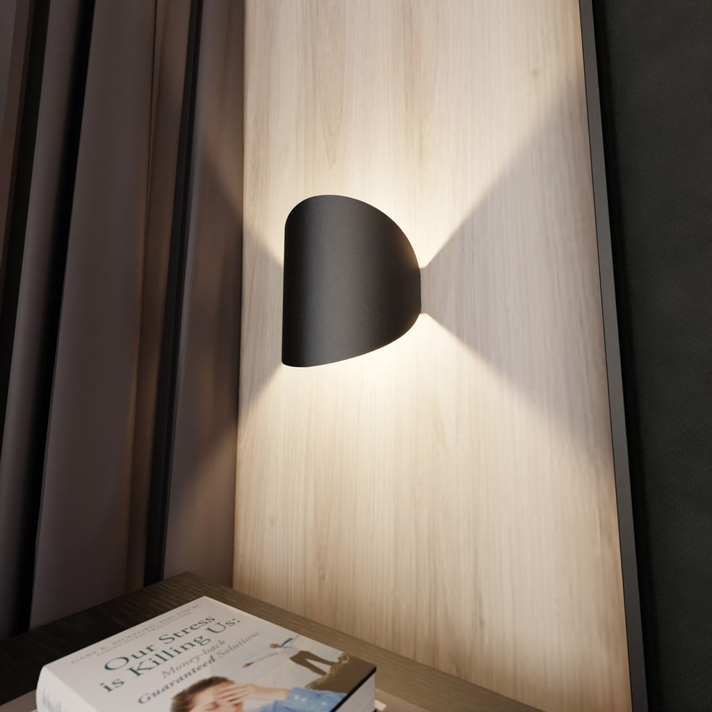 Wandlamp mat zwart gepoedercoat staal, minimalistisch, 20 x 22 cm, G9 fitting voor gang, trap en woonkamer