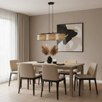 Hanglamp 3-lichts rotan gepoedercoat staal minimalistisch Eco zwart, kap Ø 20 cm – 70 cm breed, eettafel en kookeiland