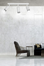 Plafondlamp 3 spots gepoedercoat staal, modern, Hiro wit met zilverkleurige accenten, 45 cm breed