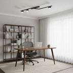Plafondlamp staal modern Skan zwart 100 x 32 x 20 cm, met 3 fittingen voor woonkamer, eetkamer en hal