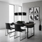 Hanglamp gepoedercoat staal en stof minimalistisch zwart met 3 kappen Ø 20 cm, voor keukeneiland en eettafel