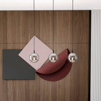 Hanglamp 3-lichts gepoedercoat staal en glas, Cosmo, zwart met grafiet glas, 70 x 100 cm, eettafel en woonkamer